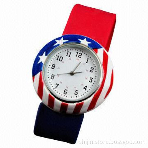Japan movement quartz vogue silicone slap watch
